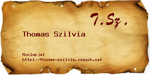 Thomas Szilvia névjegykártya